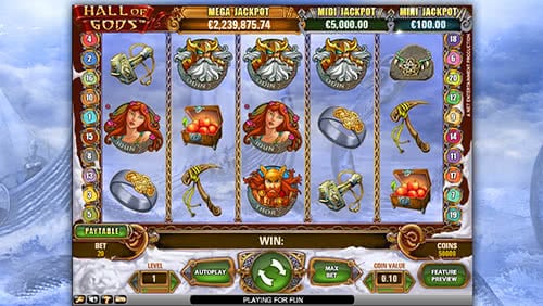 Hall Of Gods free slots review will guide you to 20 free spins bonus round, tru your best to get them right now