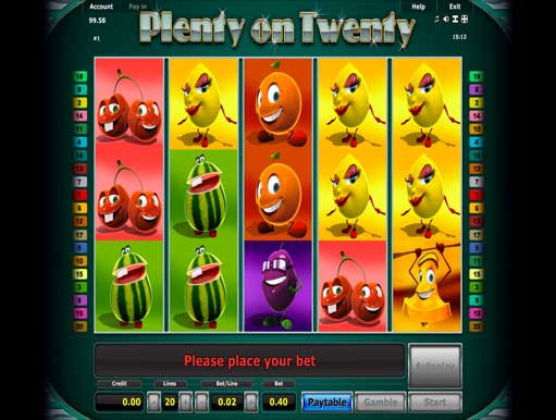 Plenty on twenty slot machine youtube