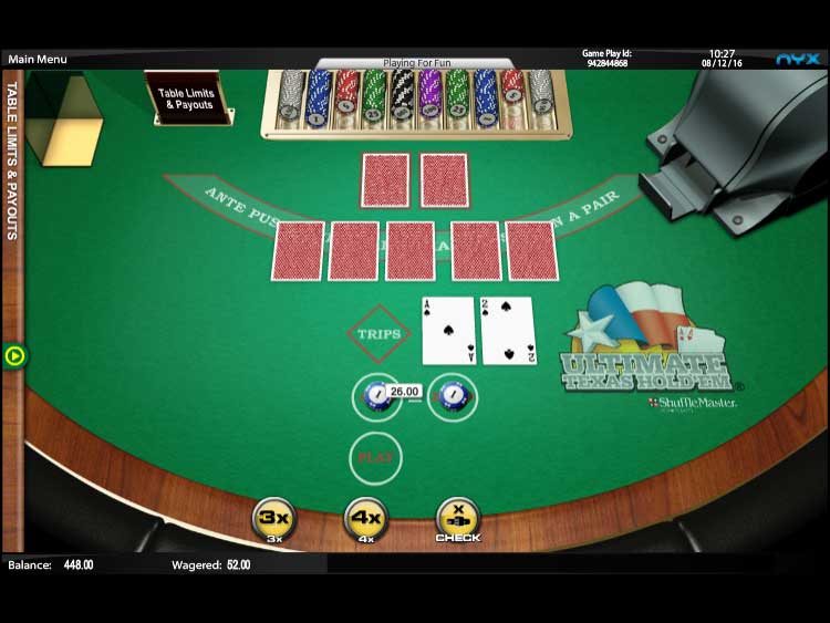 Texas holdem casino table game